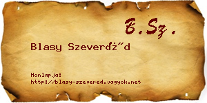 Blasy Szeveréd névjegykártya